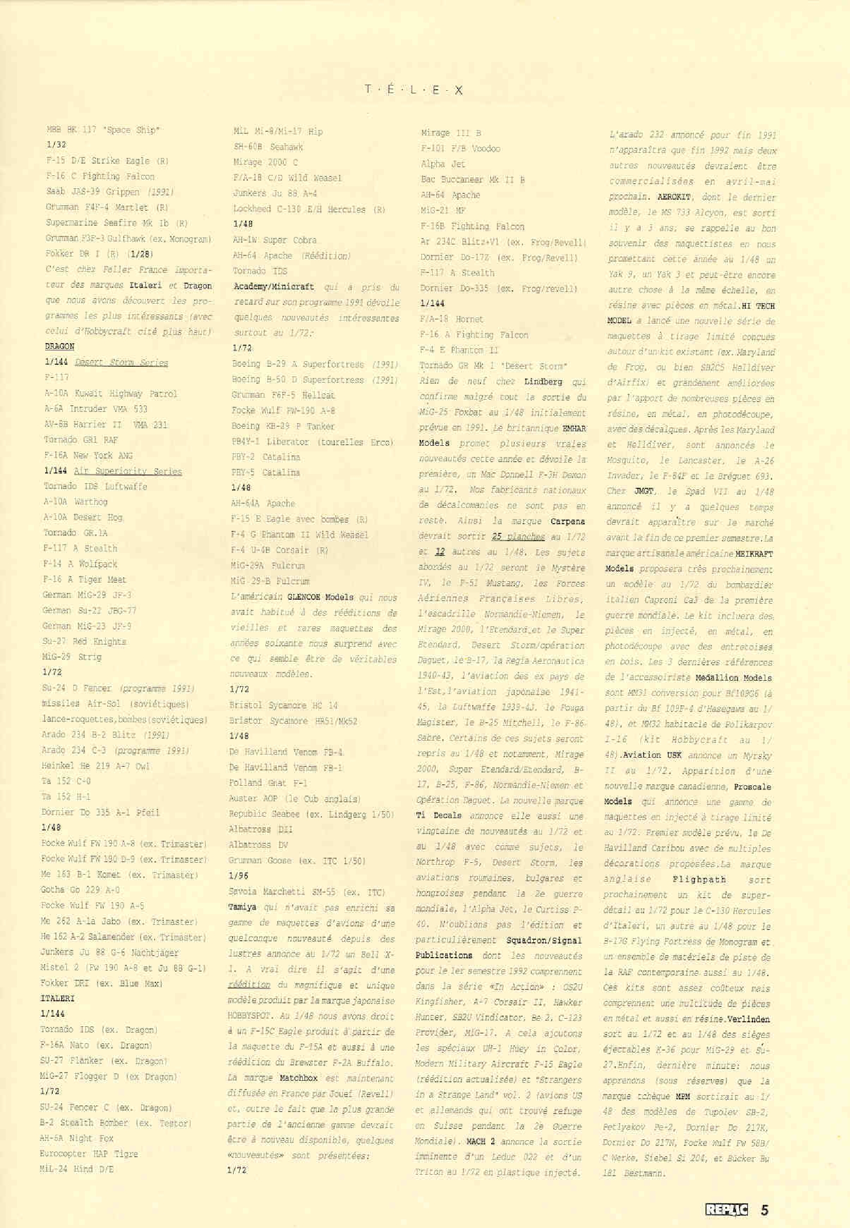 Replic 007 - He 219, FIAT G-50, F-89 Scorpion